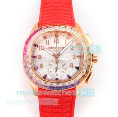 Swiss 1:1 Replica Patek Philippe Aquanaut Luce 7968 MOP Dial Rainbow Diamond Watch 